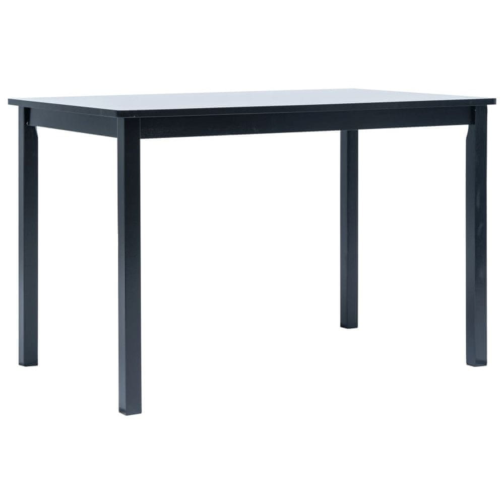 Vidaxl Jedálenský stôl čierny 114x71x75 cm masívne kaučukové drevo